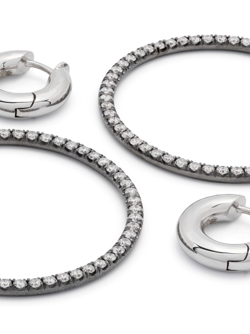 18k White Gold Casseus Diamond Hoop Earrings