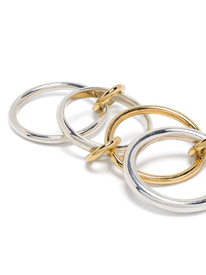 18k Yellow Gold Vermeil and Sterling Silver Linked Rings