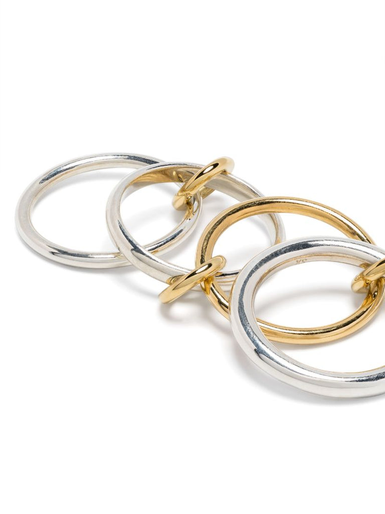 18k Yellow Gold Vermeil and Sterling Silver Linked Rings