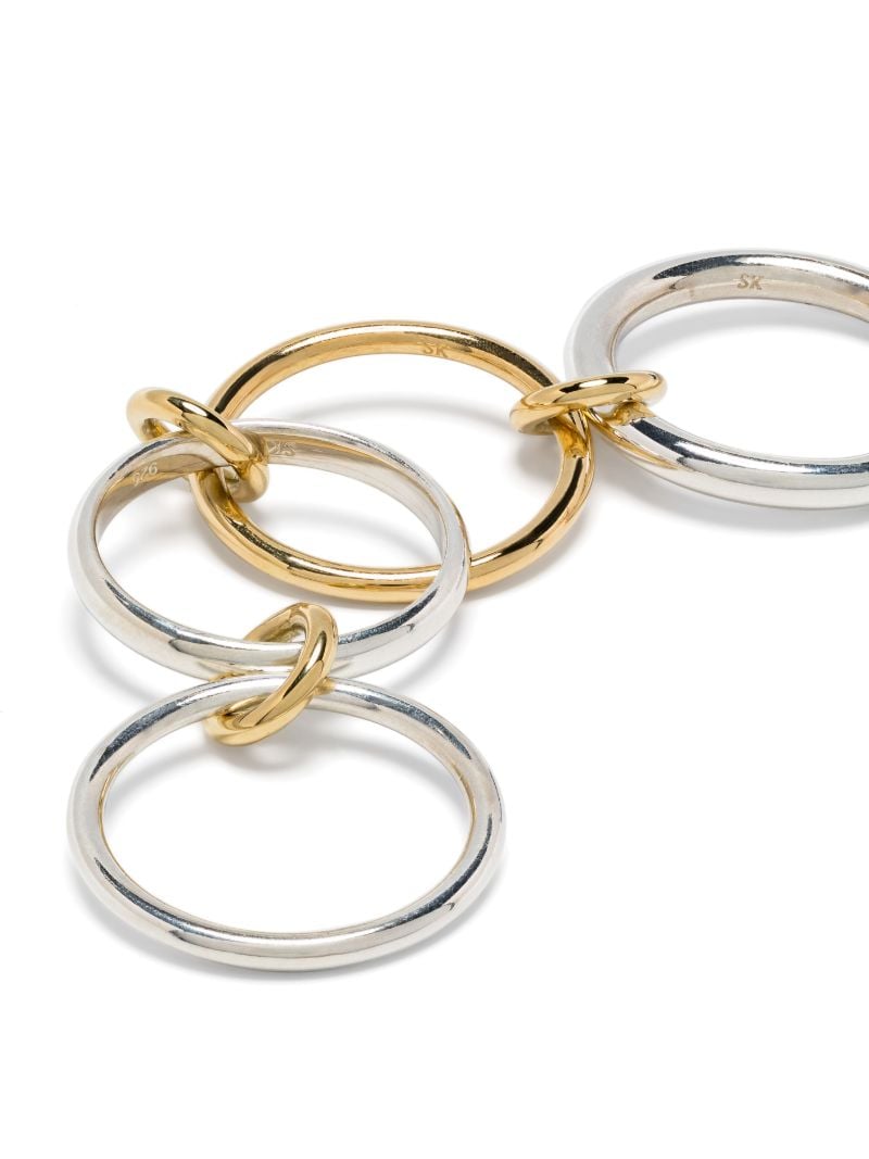 18k Yellow Gold Vermeil and Sterling Silver Linked Rings