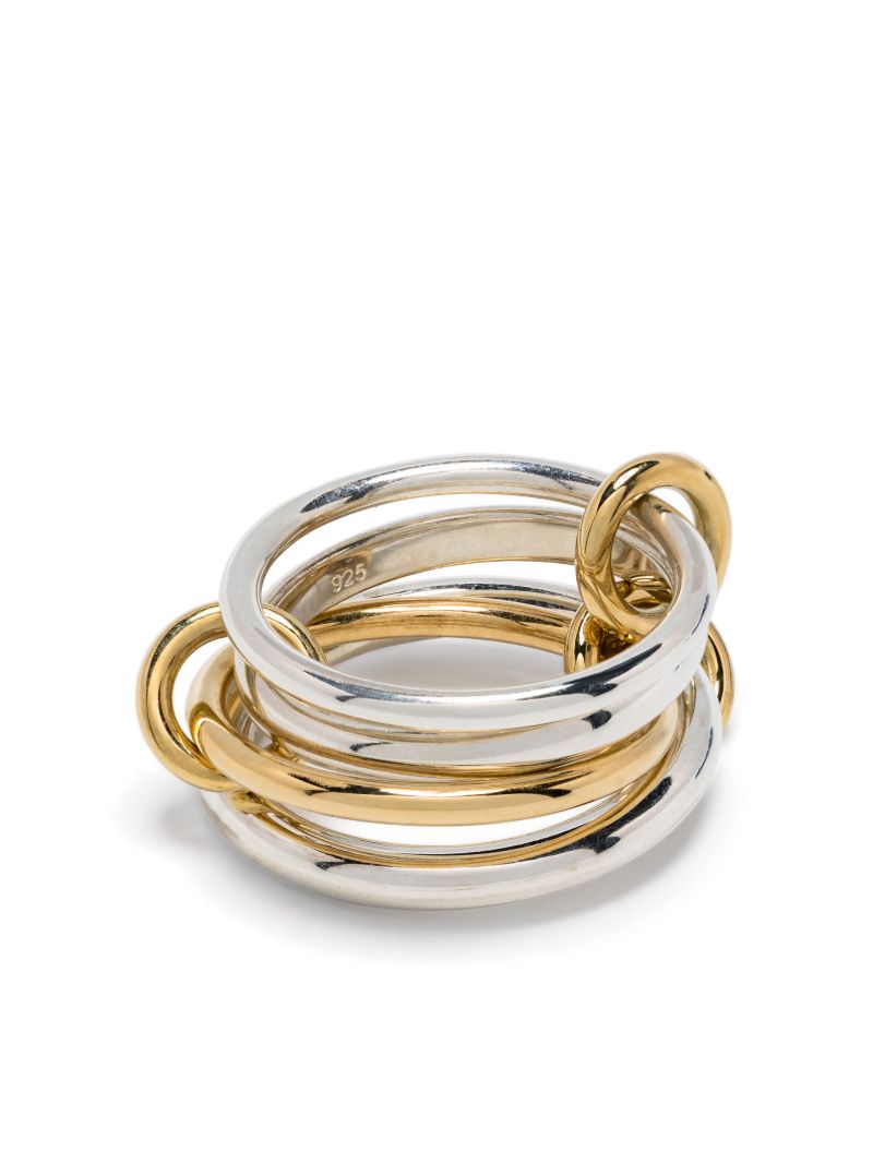 18k Yellow Gold Vermeil and Sterling Silver Linked Rings