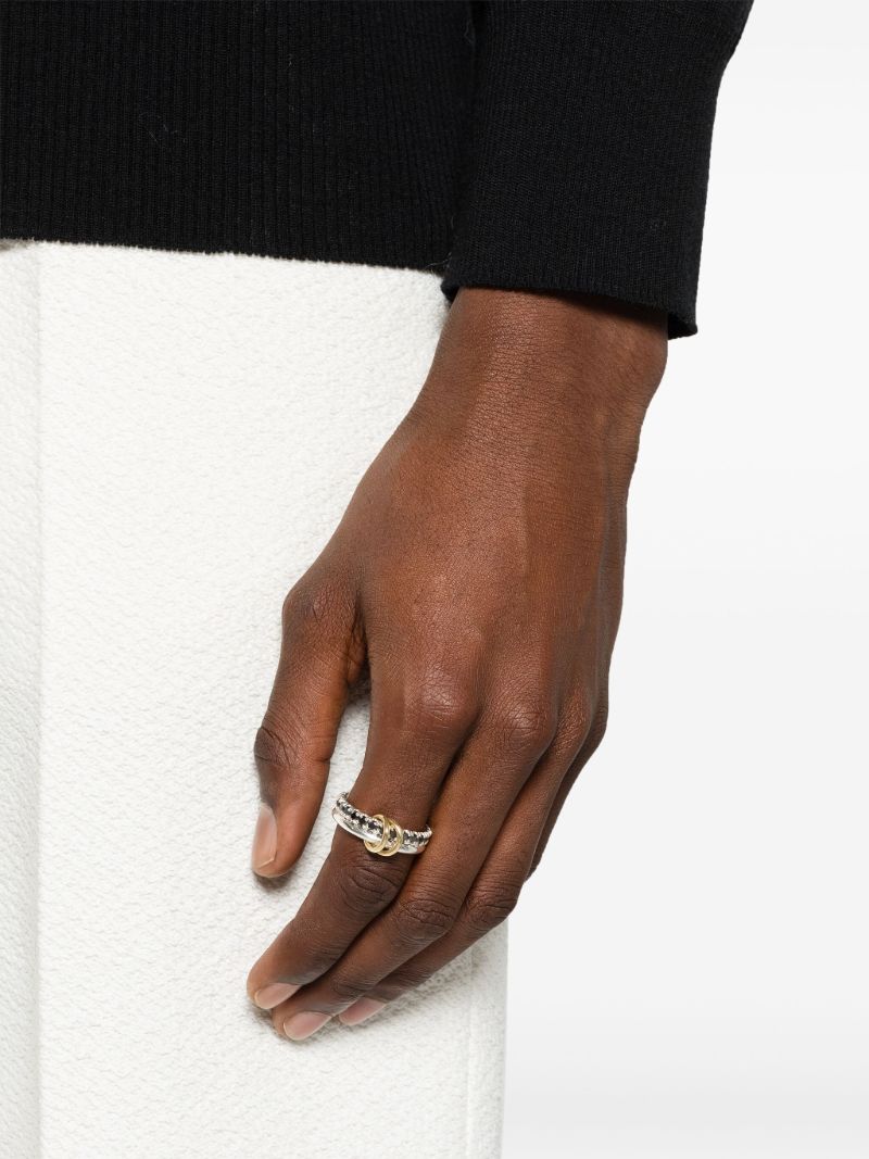 Sterling Silver Petunia Diamond Ring