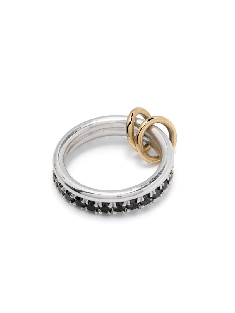Sterling Silver Petunia Diamond Ring