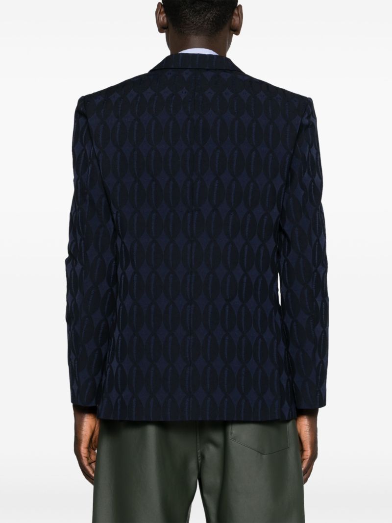 Blue Double-breasted Monogram Blazer