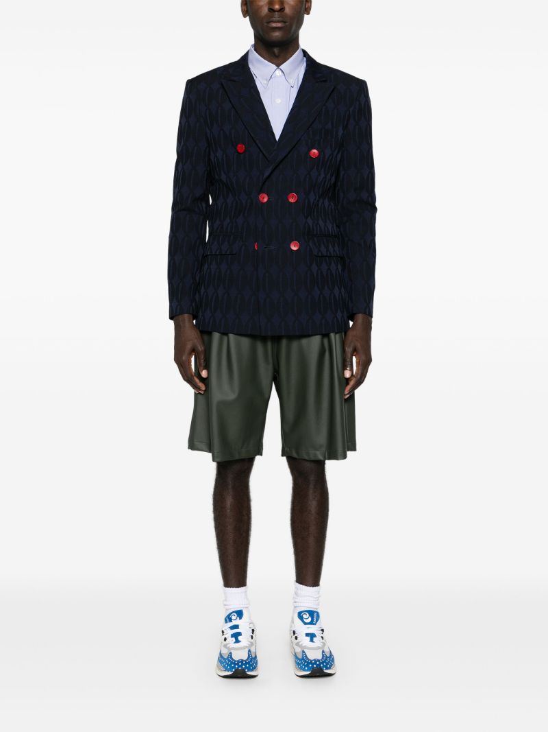 Blue Double-breasted Monogram Blazer