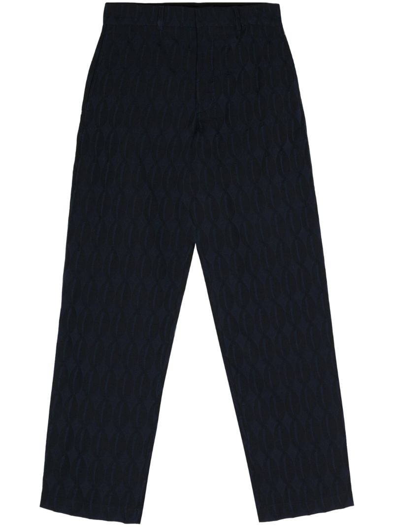 Blue Monogram Straight-leg Trousers