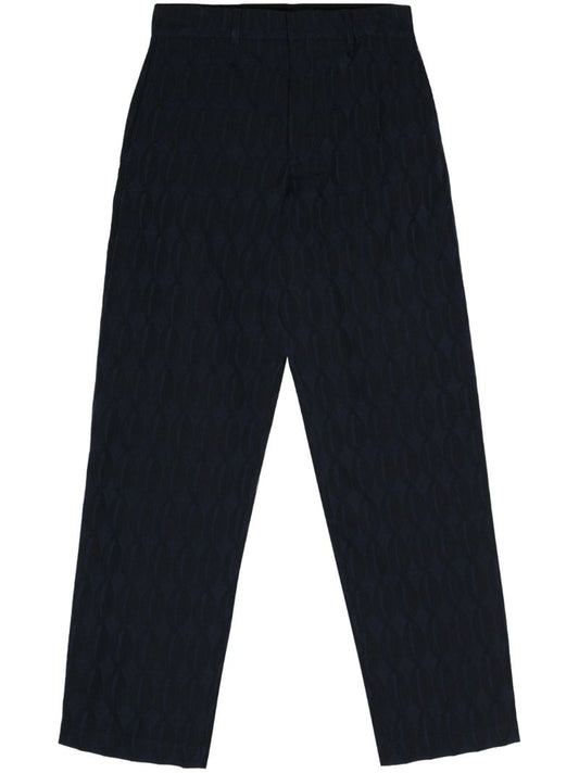 Blue Monogram Straight-leg Trousers