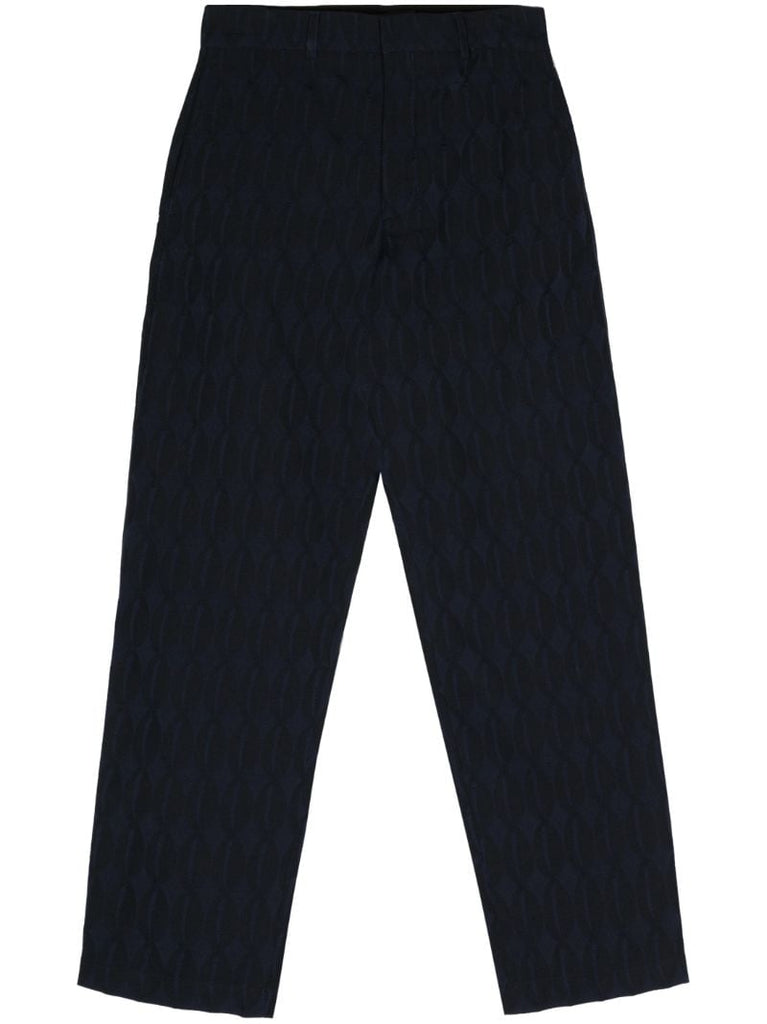 Blue Monogram Straight-leg Trousers