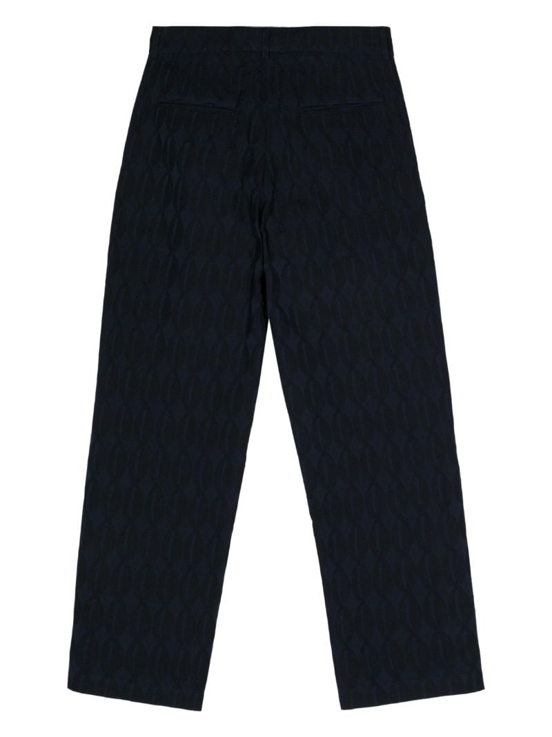 Blue Monogram Straight-leg Trousers