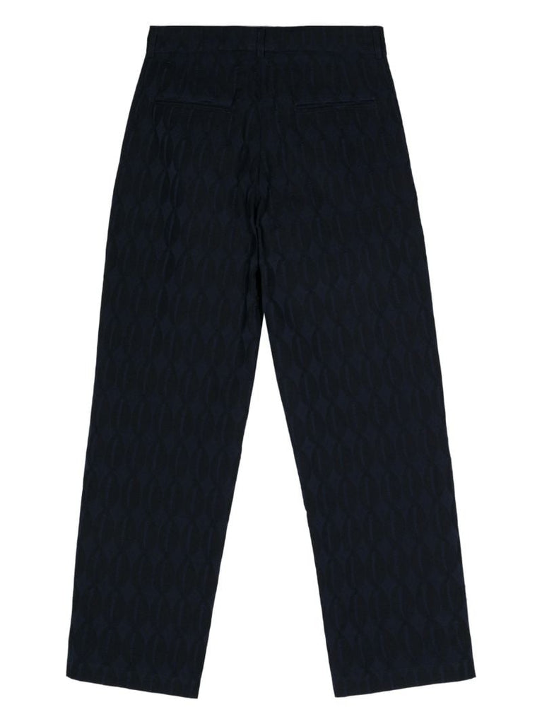 Blue Monogram Straight-leg Trousers