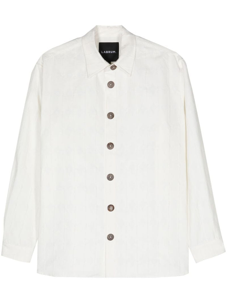 White Buttoned-up Long-sleeved Shirt