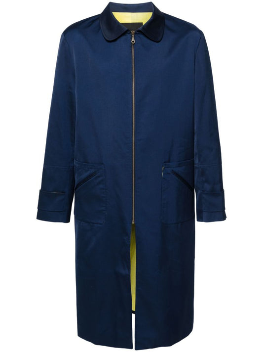 Blue Zip-up Shell Coat