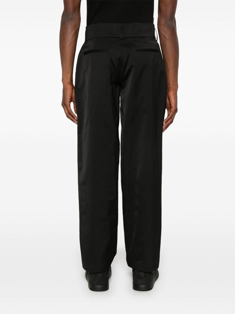 Black Tapered-leg Twill Weave Trousers