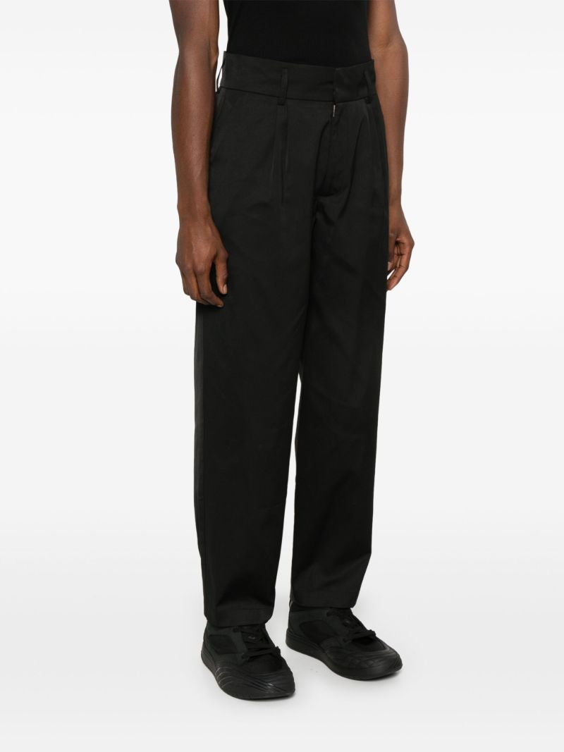 Black Tapered-leg Twill Weave Trousers