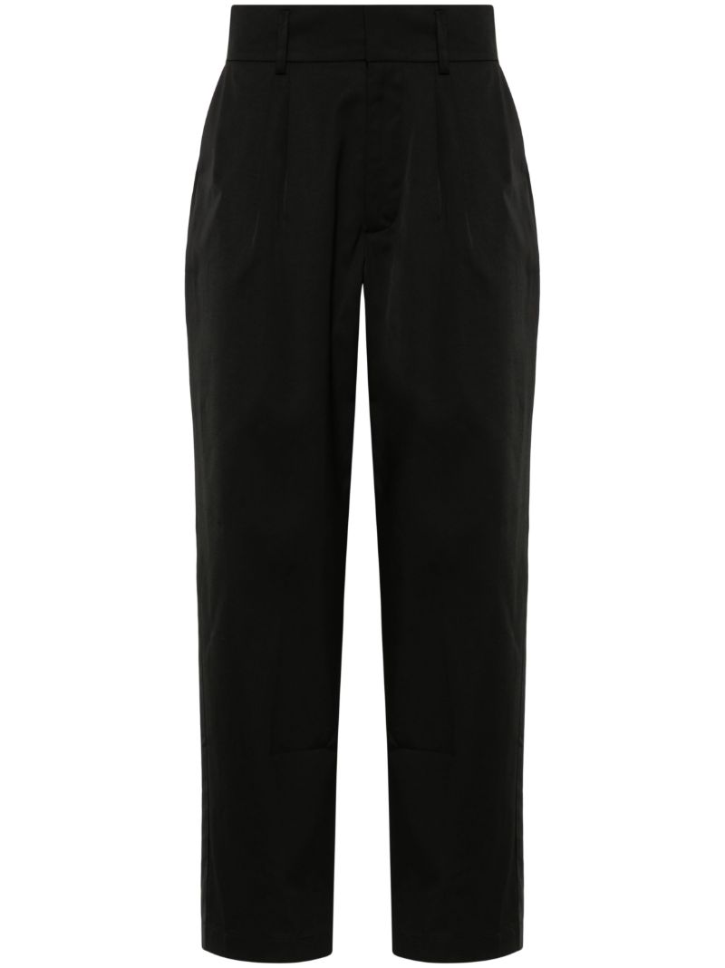Black Tapered-leg Twill Weave Trousers