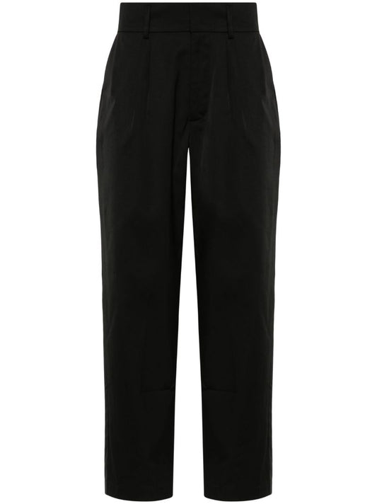 Black Tapered-leg Twill Weave Trousers
