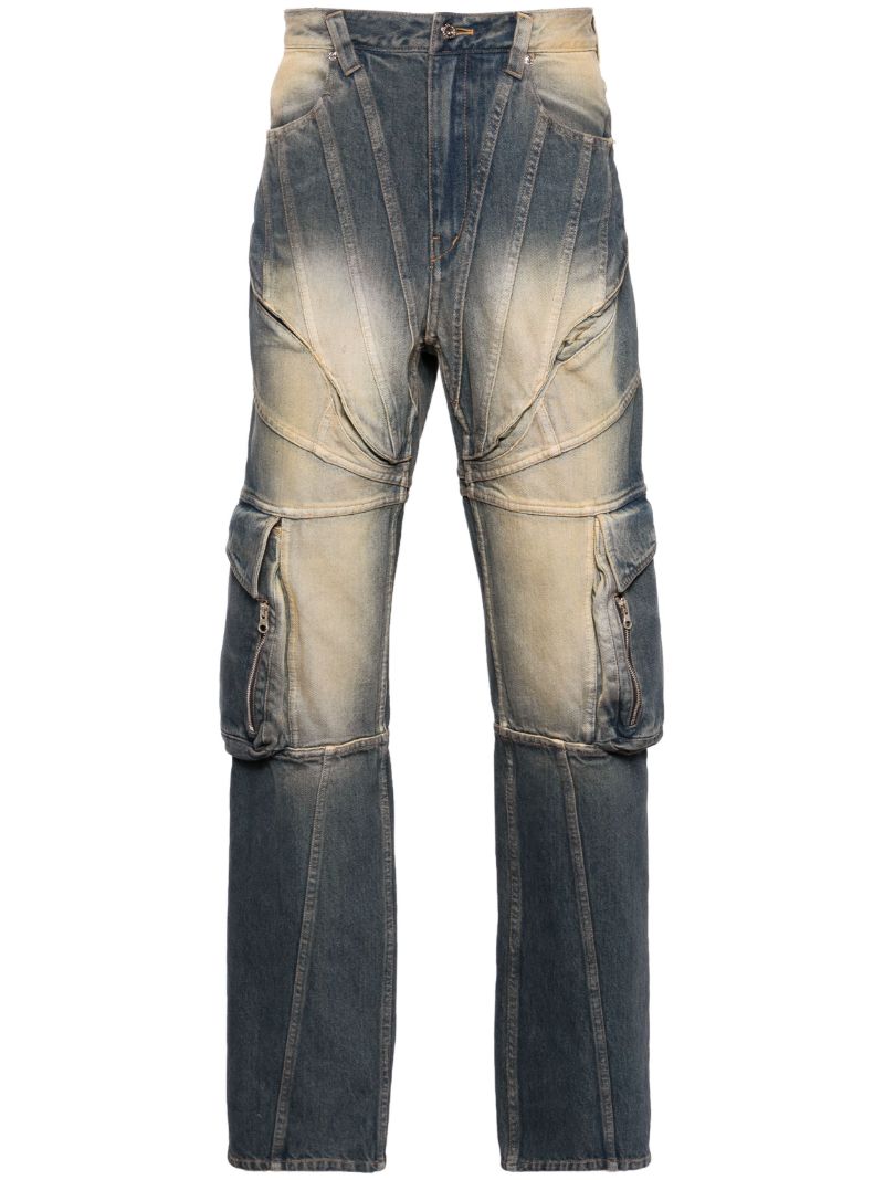 Blue Corset Straight-leg Jeans