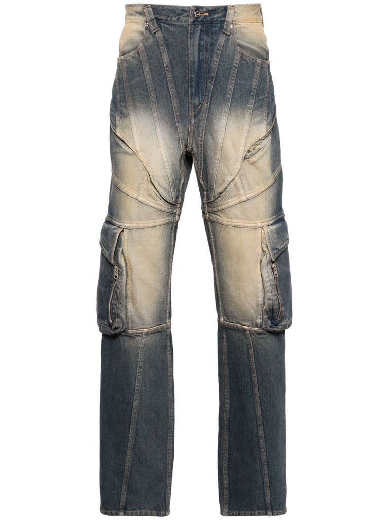 Blue Corset Straight-leg Jeans