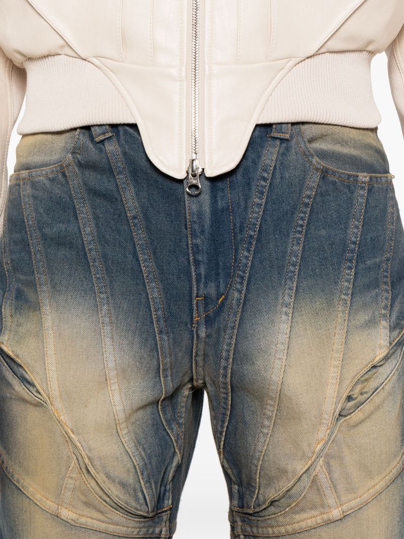 Blue Corset Straight-leg Jeans