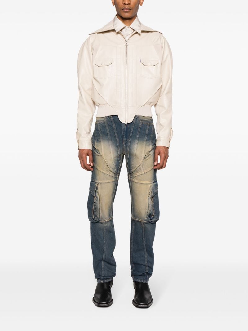 Blue Corset Straight-leg Jeans