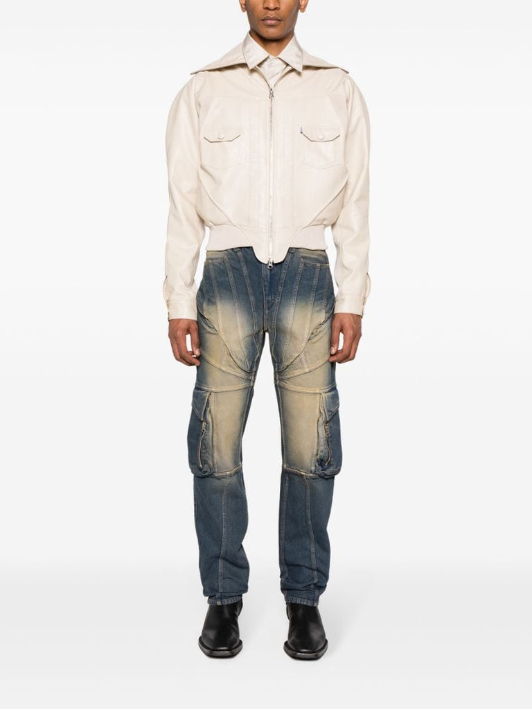 Blue Corset Straight-leg Jeans