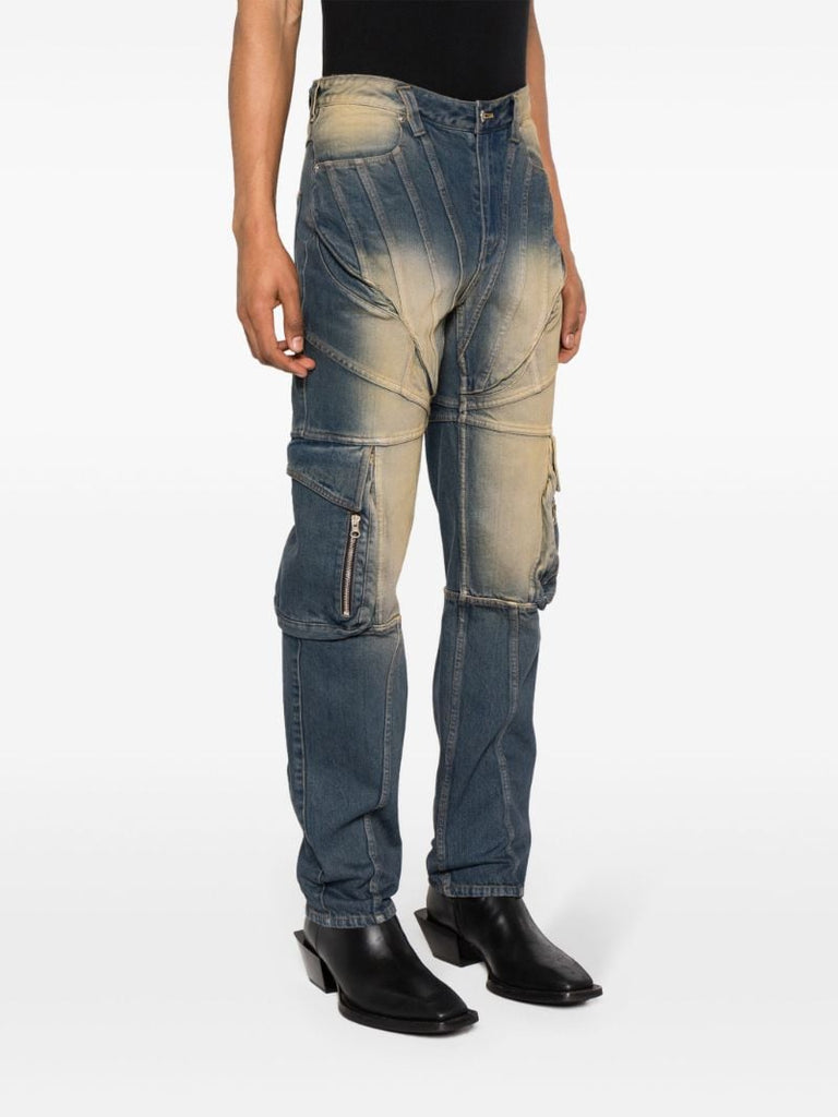 Blue Corset Straight-leg Jeans