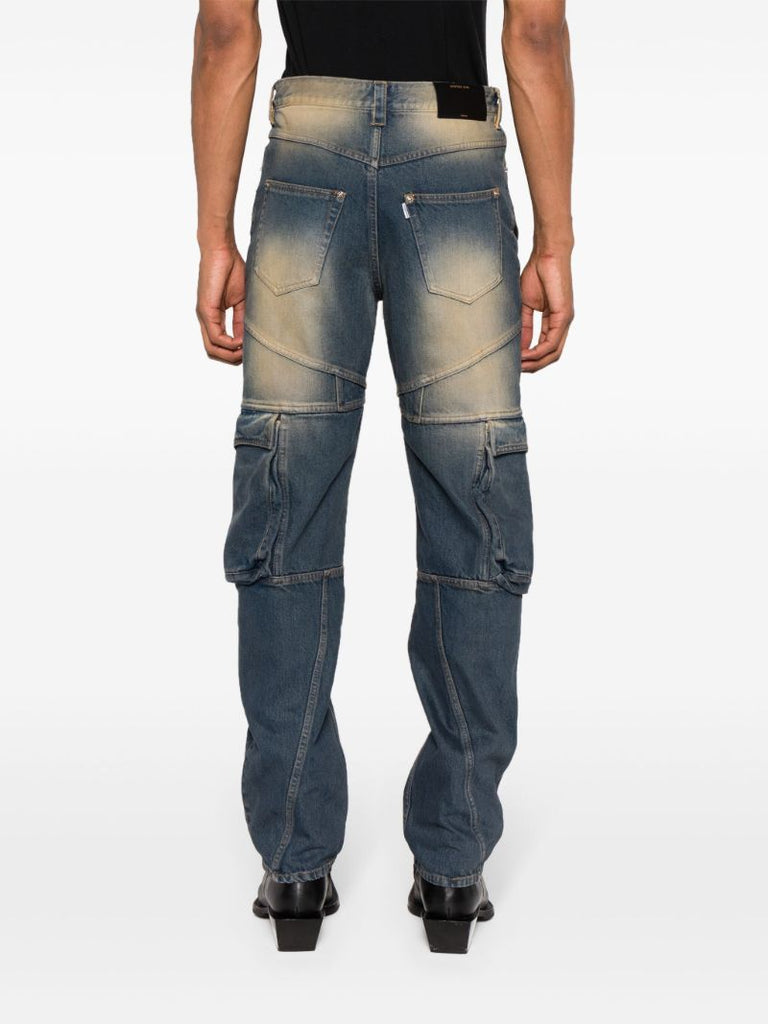 Blue Corset Straight-leg Jeans