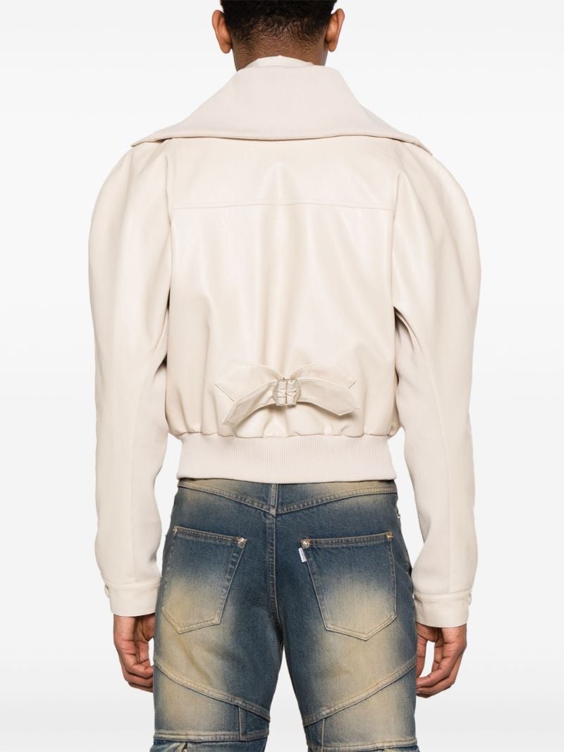 White Pourpoint Bomber Jacket