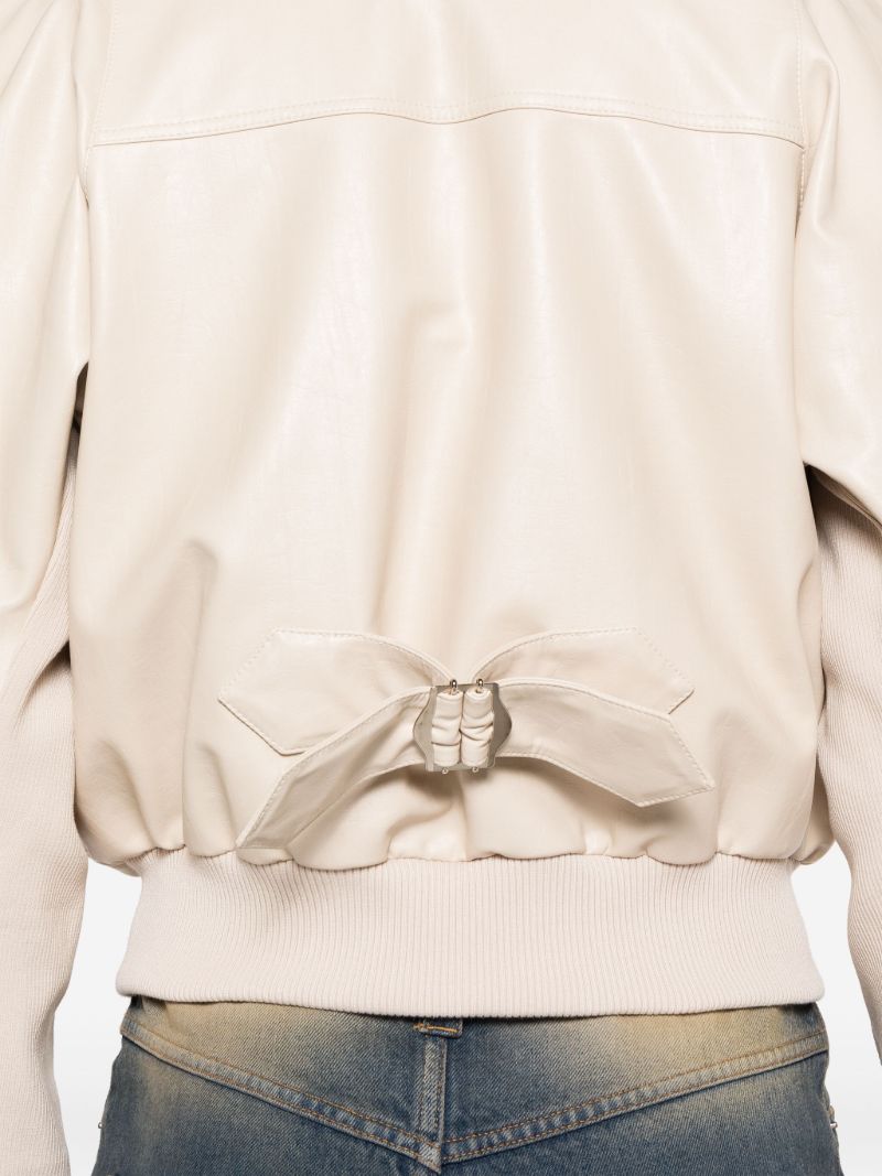 White Pourpoint Bomber Jacket