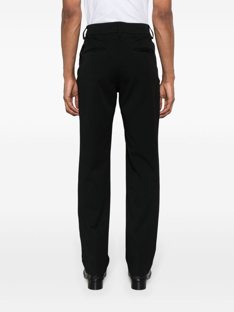 Black Pleat-detail Straight-leg Trousers