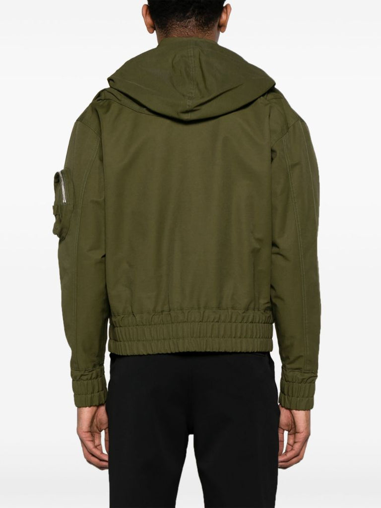 Green Multi-pocket Hooded Jacket
