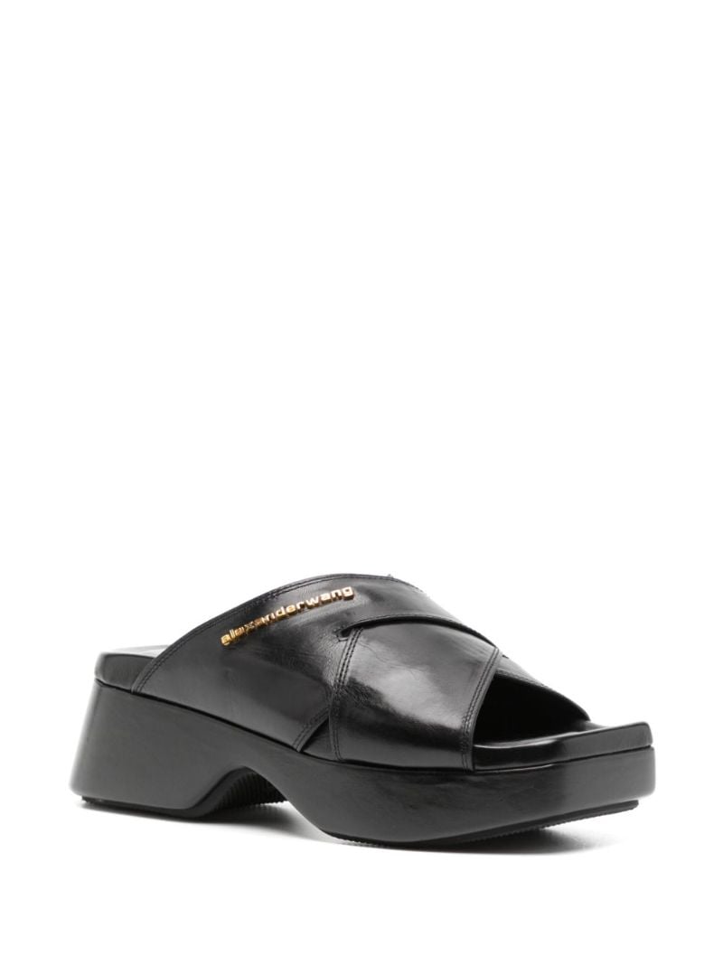 Black Float 70mm Leather Mules