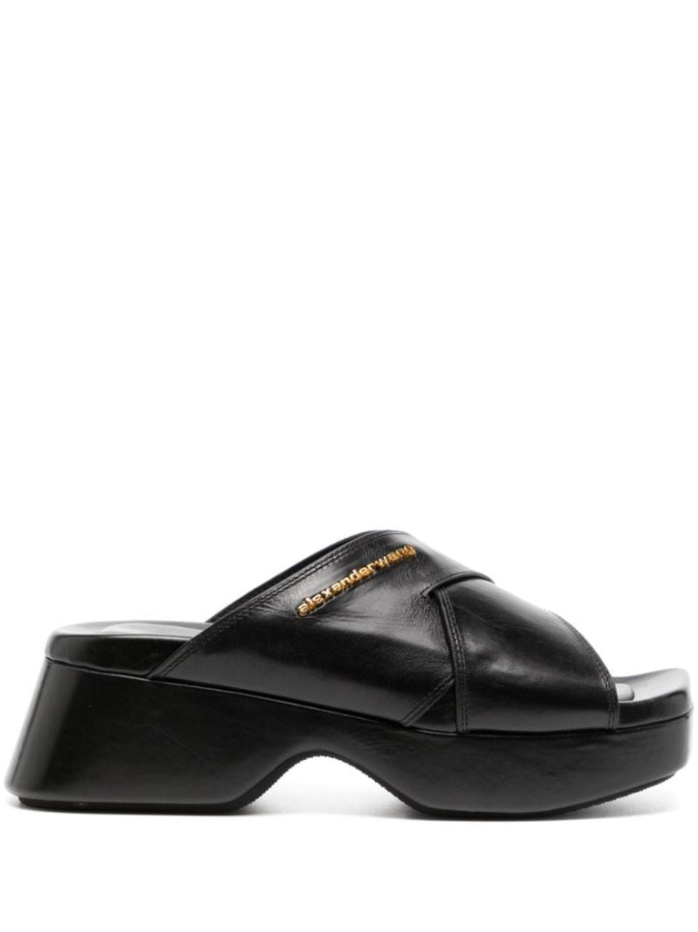 Black Float 70mm Leather Mules