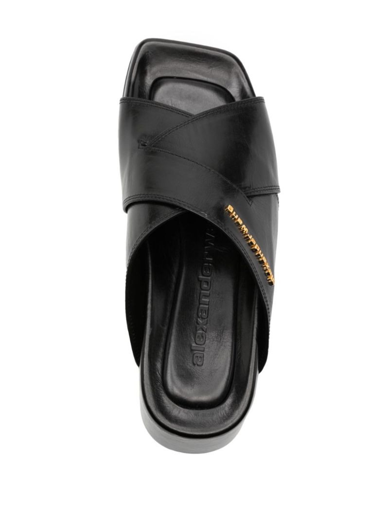 Black Float 70mm Leather Mules