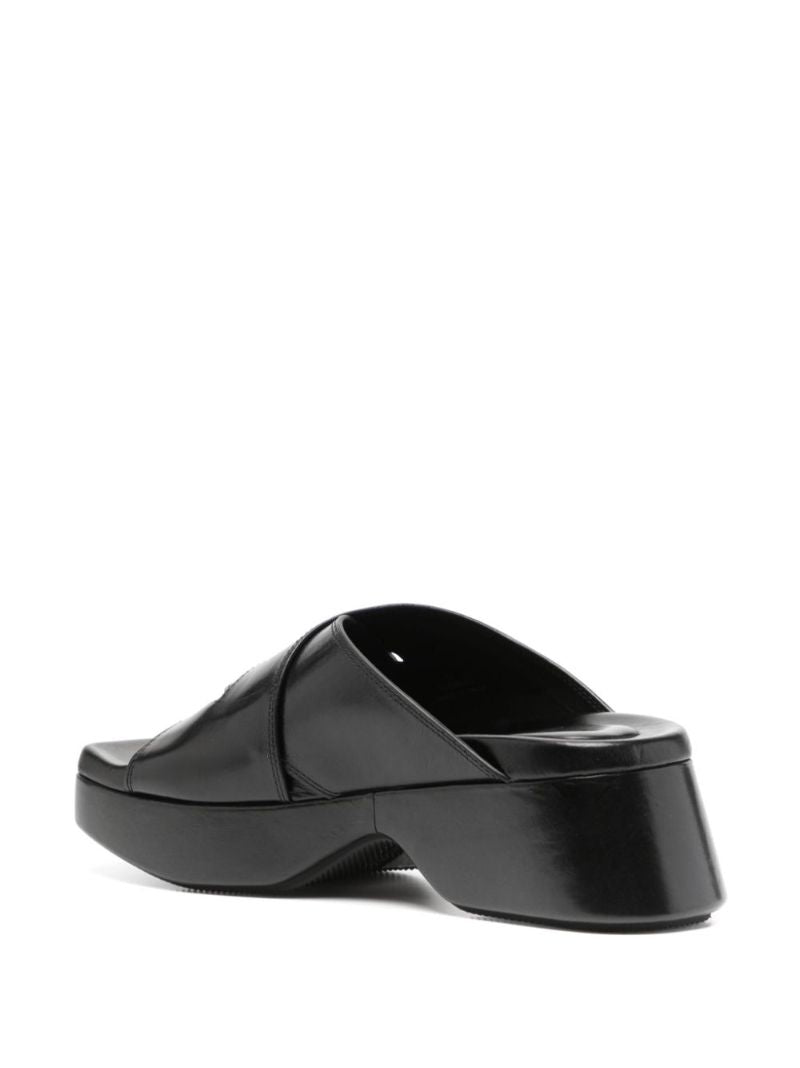 Black Float 70mm Leather Mules