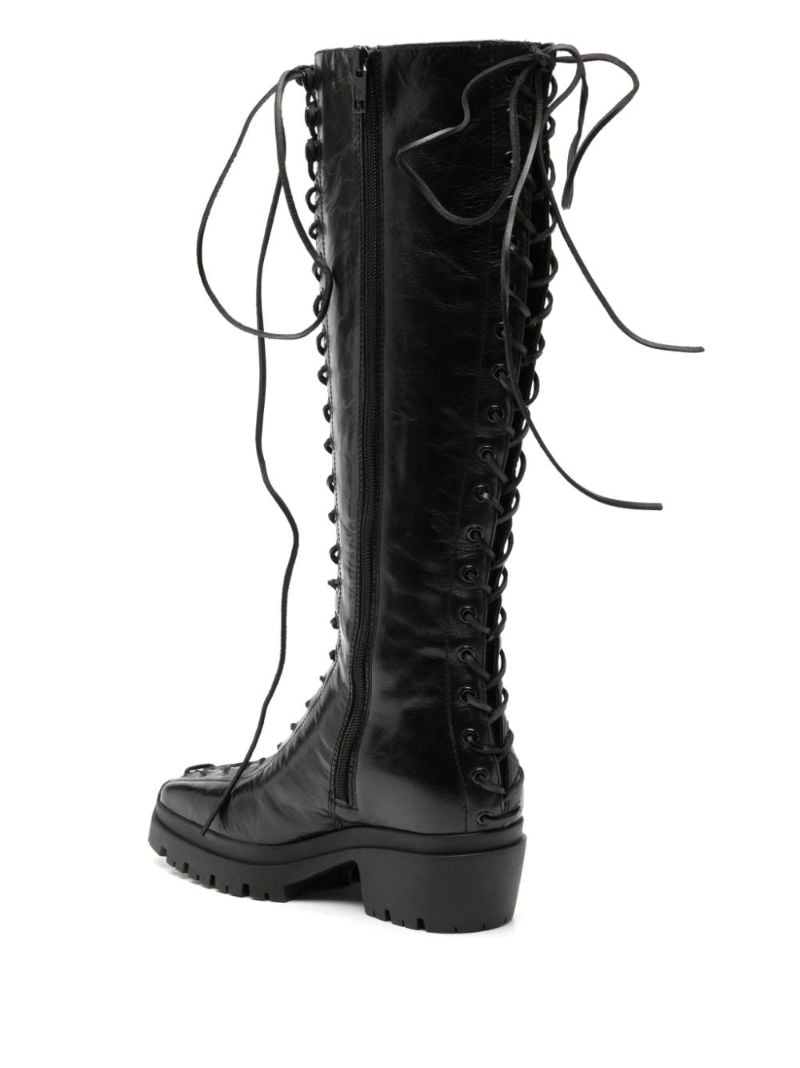 Black Terrain Lace-up Leather Boots