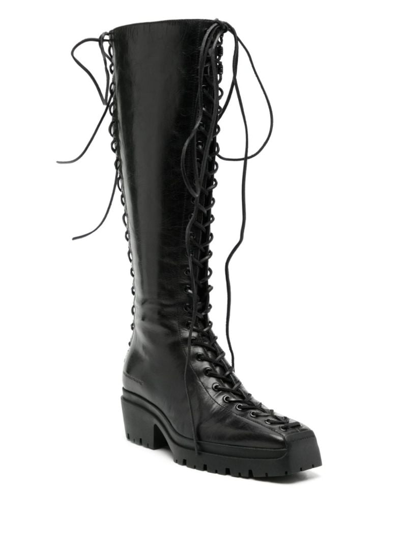 Black Terrain Lace-up Leather Boots