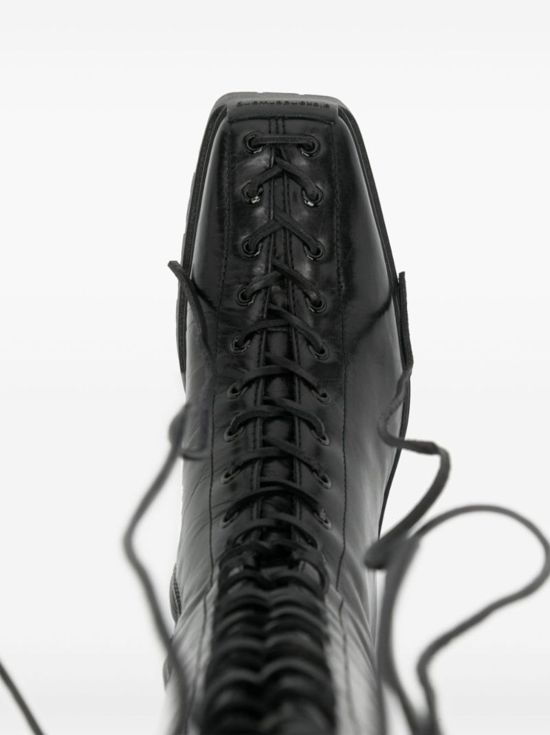 Black Terrain Lace-up Leather Boots