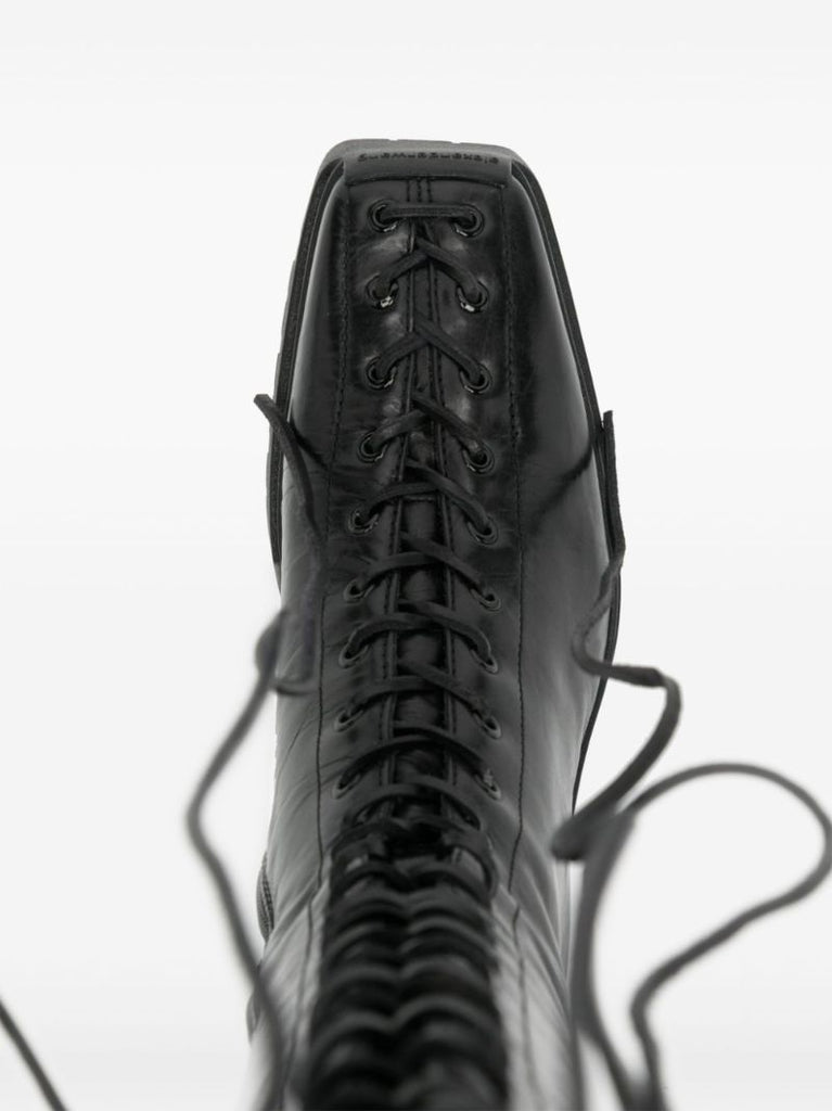 Black Terrain Lace-up Leather Boots