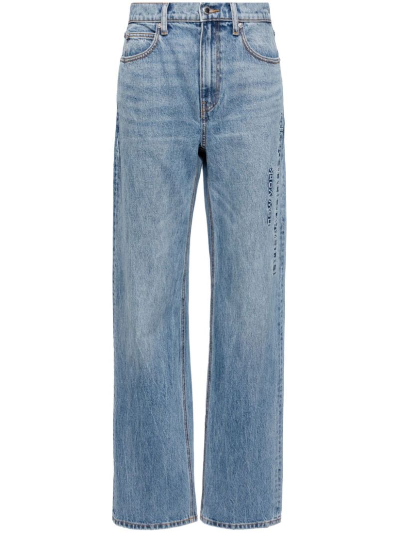 Blue Ez Mid-rise Straight-leg Jeans