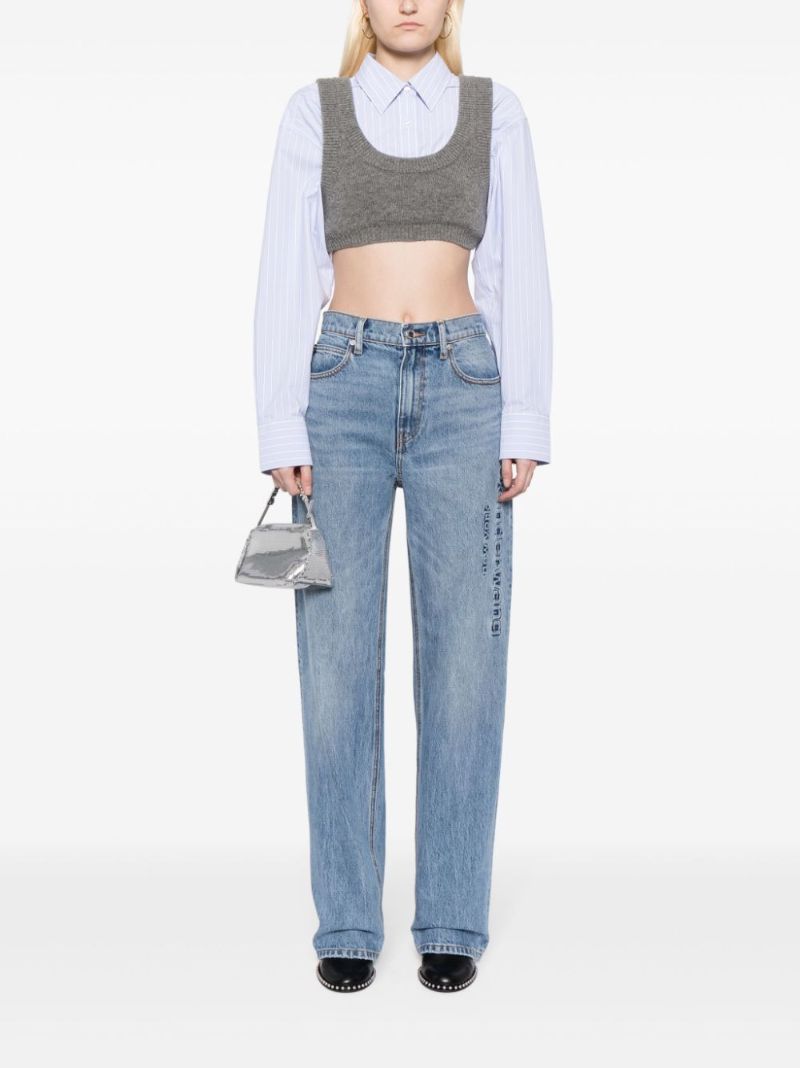 Blue Ez Mid-rise Straight-leg Jeans