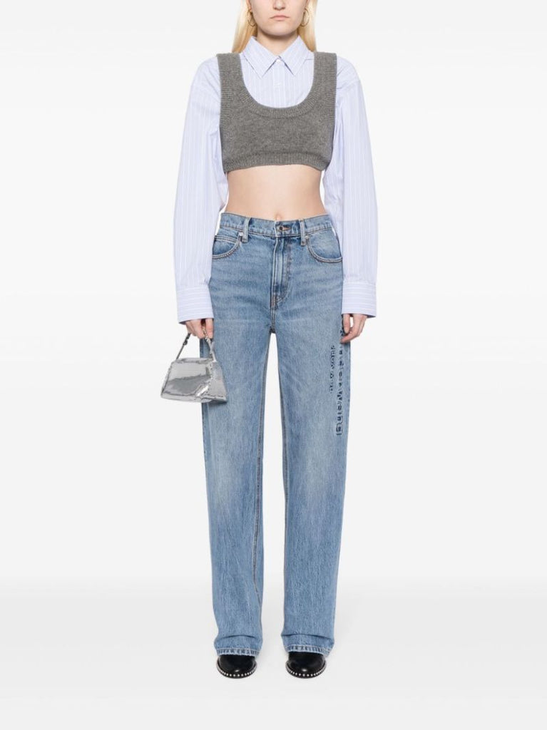 Blue Ez Mid-rise Straight-leg Jeans
