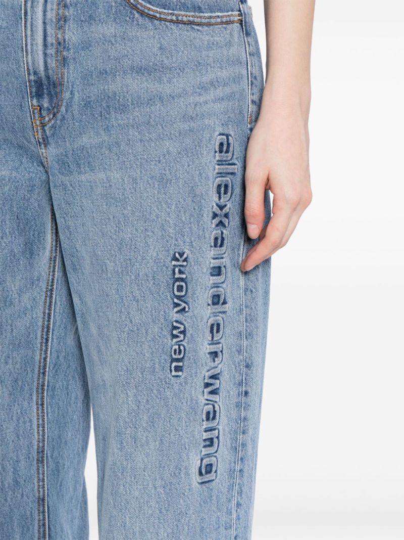 Blue Ez Mid-rise Straight-leg Jeans