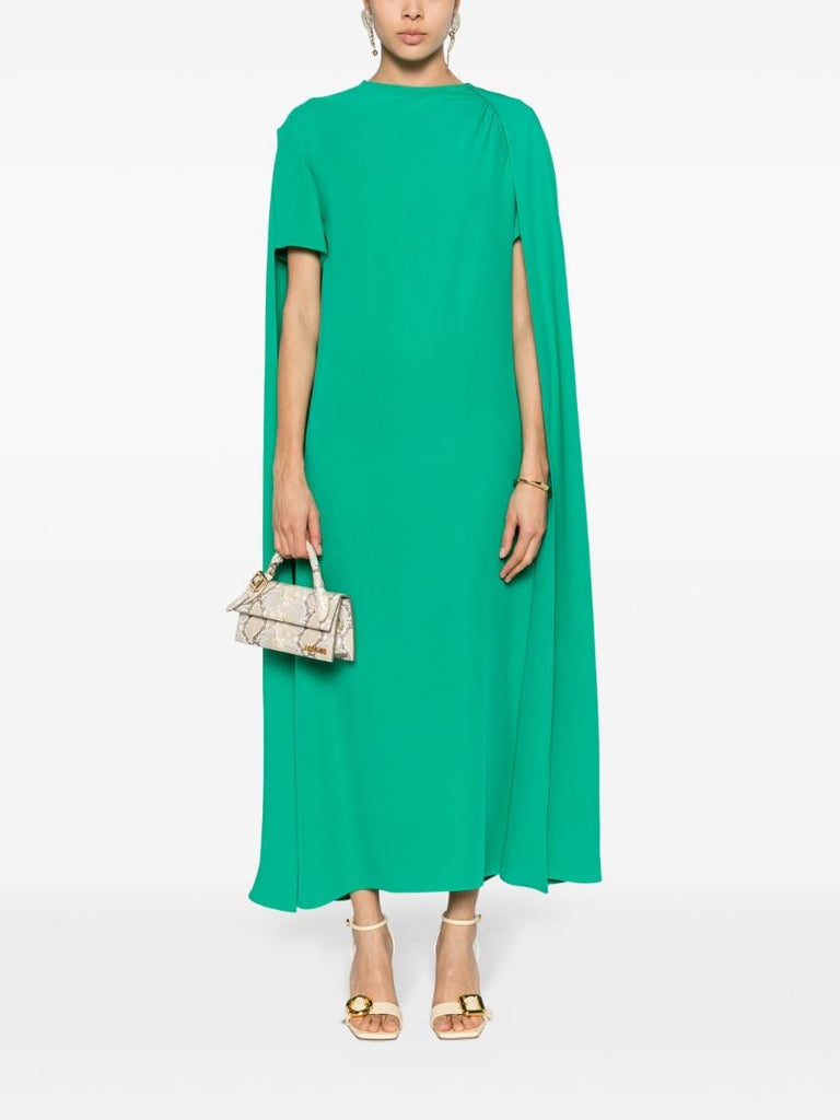 Green Cady Couture Silk Dress