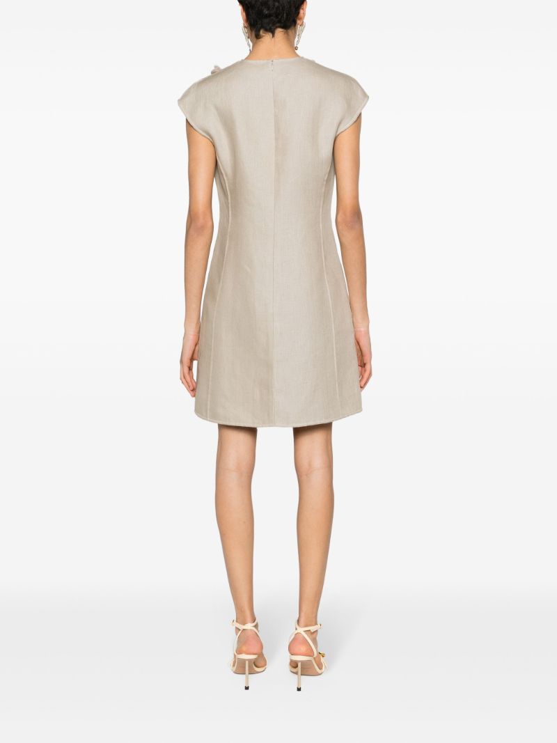 Neutral Floral-appliquÃ_x0083_Â©d Mini Dress