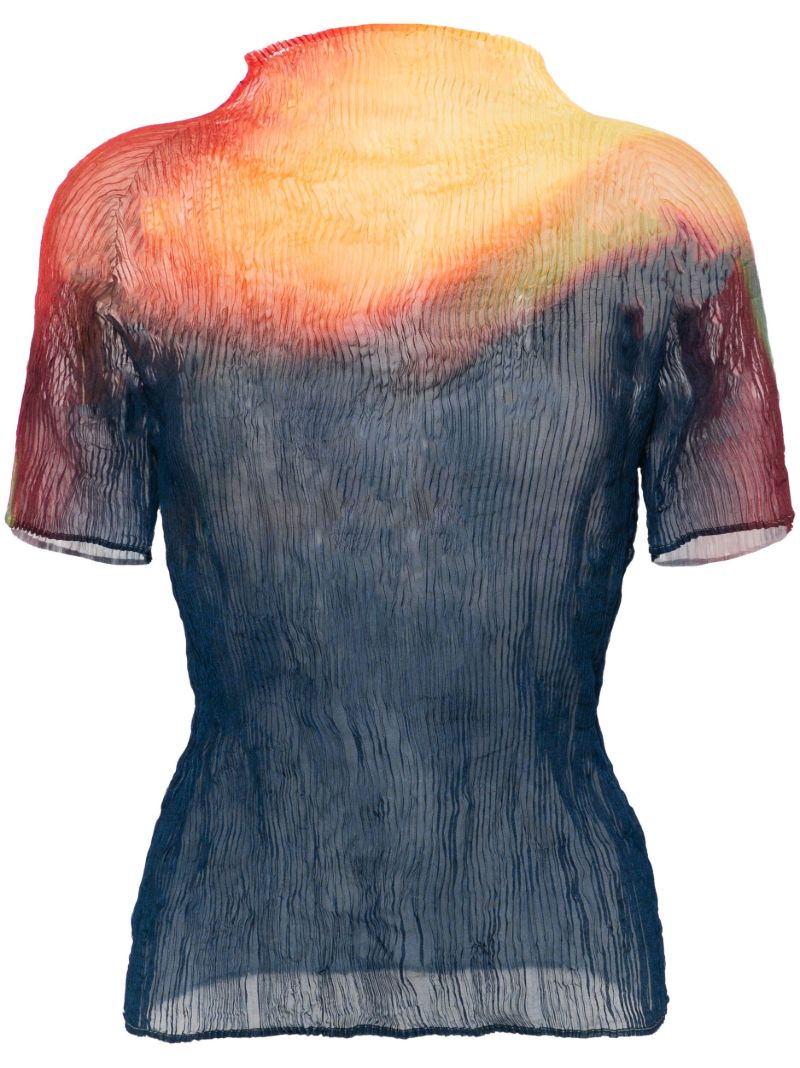 Orange Gradient Effect Pleated Top