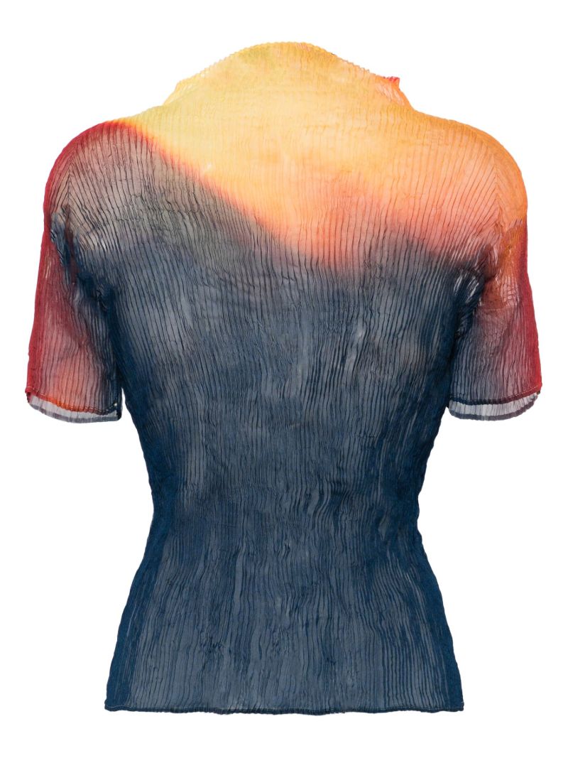 Orange Gradient Effect Pleated Top