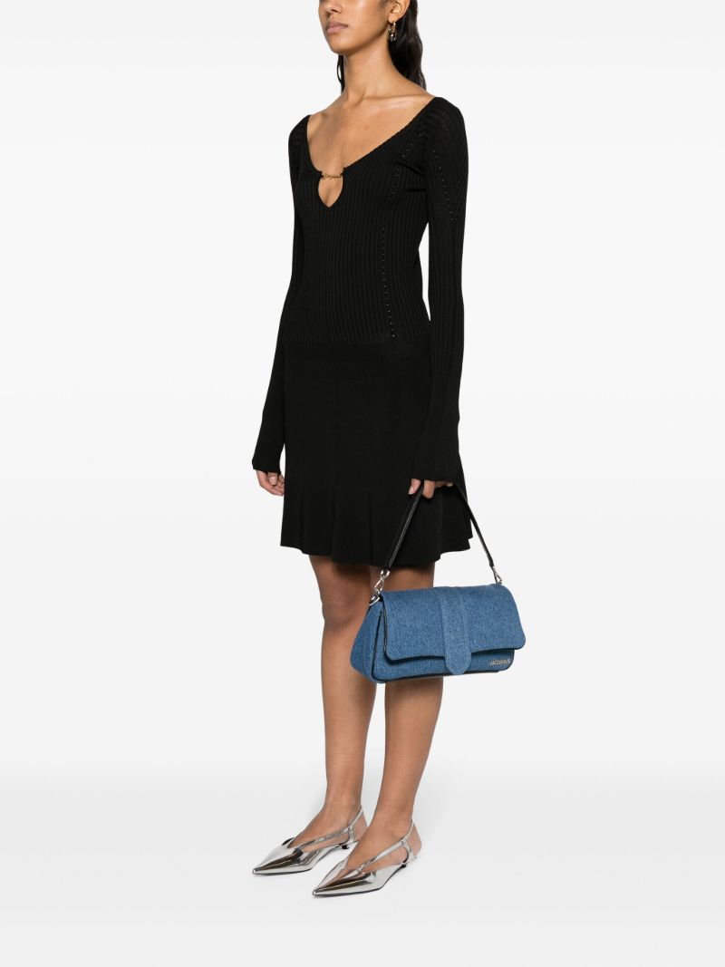 Black Pralu Logo-plaque Ribbed Dress