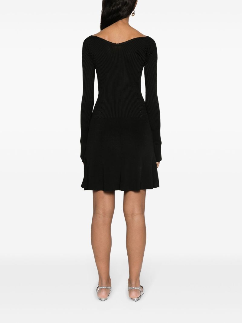 Black Pralu Logo-plaque Ribbed Dress