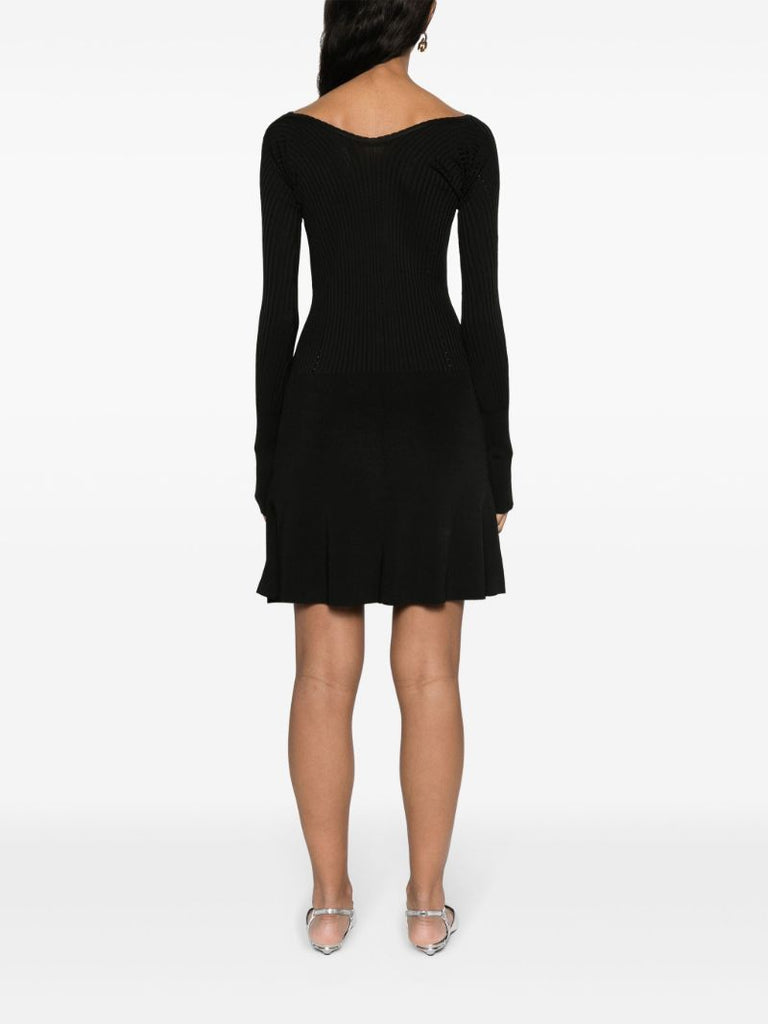 Black Pralu Logo-plaque Ribbed Dress